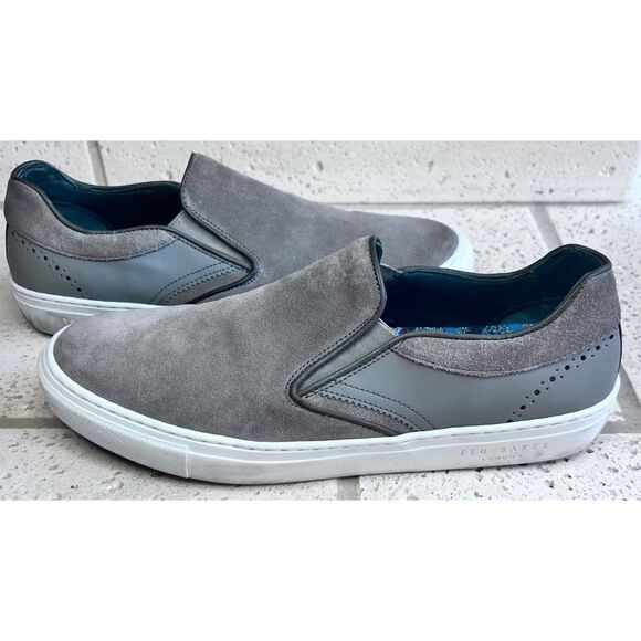 Ted Baker Men’s Bitula Sneaker Grey Suede Slip On Shoe Size EU 41 1/2 US 8.5 main image 4